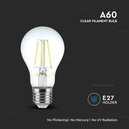 BEC E27 A60 CU FILAMENT LED 6W 4000K ALB NEUTRU [4]