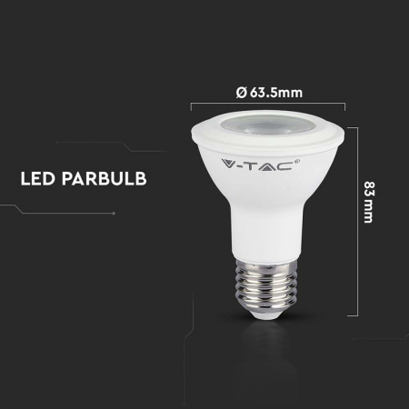 BEC V-TAC LED 5.8W PAR20 E27 4000K ALB NEUTRU [7]