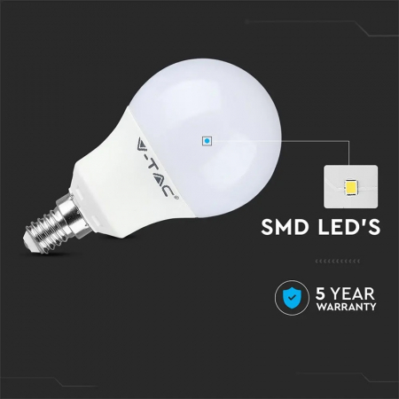 Bec led a58 e14 9w 6400k alb rece, cip Samsung V-tac [7]