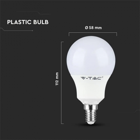 Bec led a58 e14 9w 6400k alb rece, cip Samsung V-tac [4]