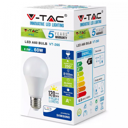 BEC LED A60 E27 6.5W A++ 6400K ALB RECE CIP SAMSUNG [2]