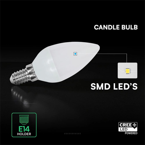 BEC LED E14 4.5W 3000K ALB CALD CIP CREE [4]