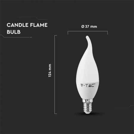 Bec led e14 4w 6000k alb rece V-tac [3]
