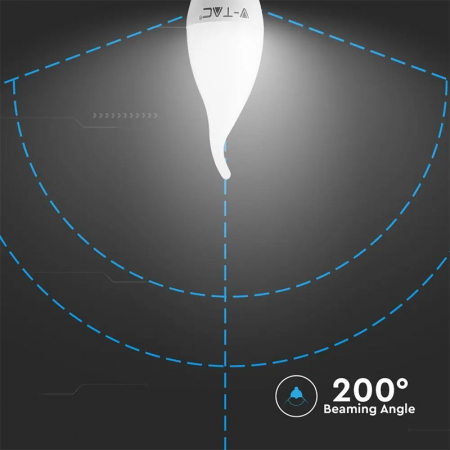 Bec led e14 4w 6000k alb rece V-tac [5]