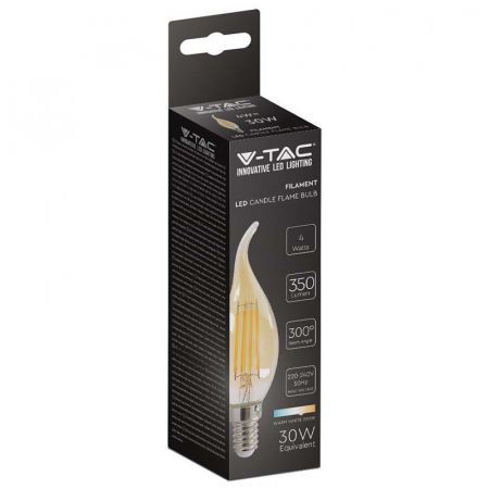 Bec led e14 4w cu filament 2200k alb cald V-tac [2]