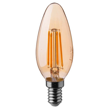 BECURI - BEC LED E14 4W CU FILAMENT 2200K ALB CALD
