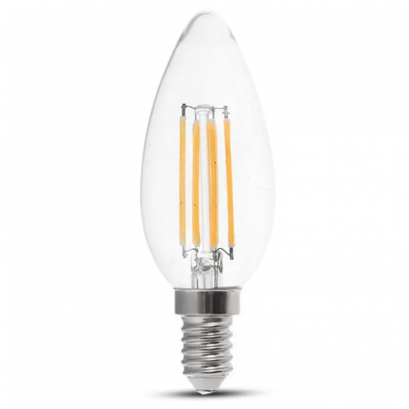 BEC LED E14 6W CU FILAMENT 3000K ALB CALD [1]
