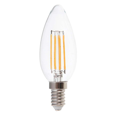 BECURI - BEC LED E14 6W CU FILAMENT 3000K ALB CALD