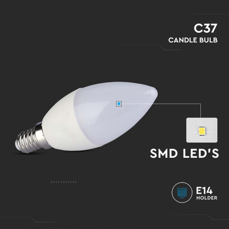 Bec Led E14 C37 4.5W 3000K ALB CALD, CIP SAMSUNG [5]