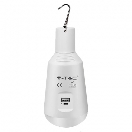 Bec led e27 7w 3in1 cu accumulator incarcare solara si usb V-tac [1]