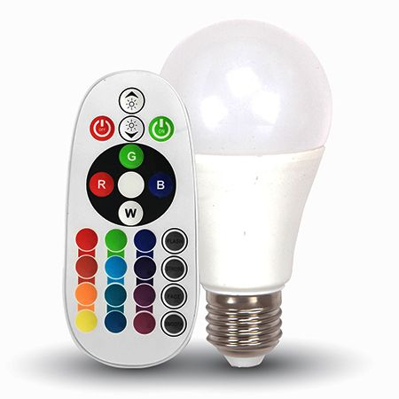 BECURI - BEC LED E27 RGB + ALB RECE 6400K CU TELECOMANDA