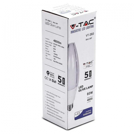 BEC LED E40 60W 4000K ALB NEUTRU, CIP SAMSUNG [2]