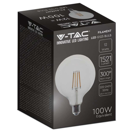 BEC LED G125 E27 12.5W CU FILAMENT 3000K ALB CALD [2]