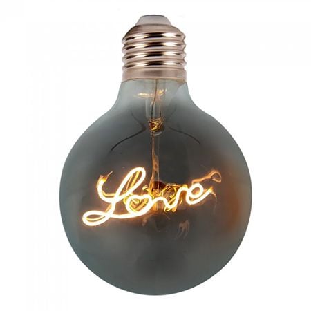 Becuri Led Cu Filament - Bec led g125 e27 5w cu filament 2200k alb cald model love V-tac