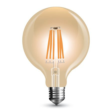 Becuri Led Cu Filament - BEC LED G125 E27 REGLABIL 8W CU FILAMENT 2200K ALB CALD
