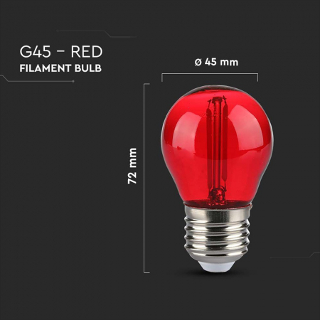 BEC LED G45 E27 2W CU FILAMENT LUMINA ROSIE [3]