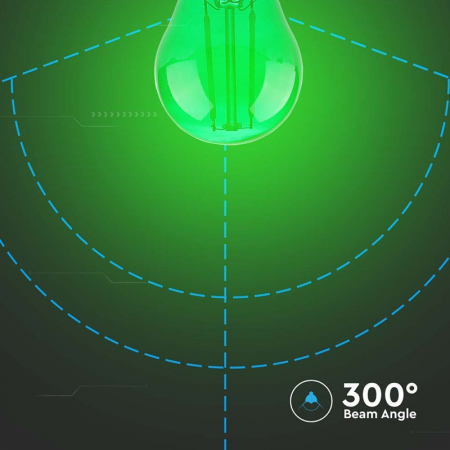 Bec led g45 e27 2w cu filament lumina verde V-tac [5]