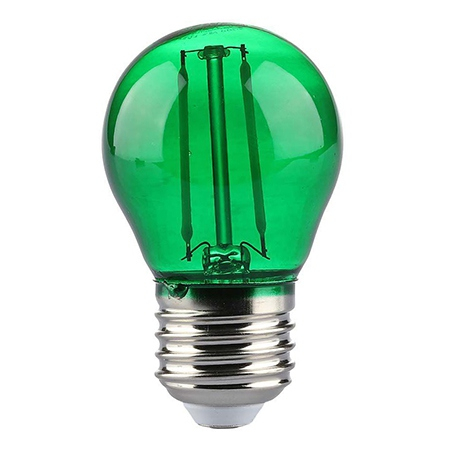 Becuri Led Cu Filament - Bec led g45 e27 2w cu filament lumina verde V-tac