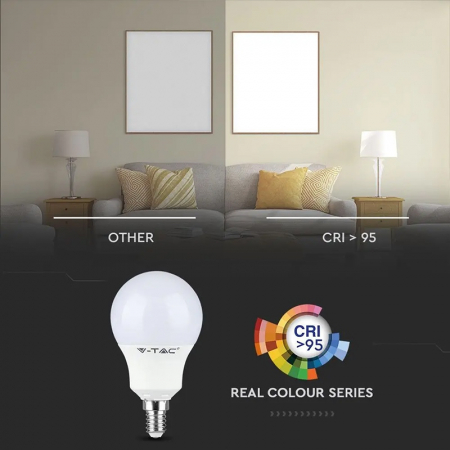 Bec led p45 e14 5.5w cri95+ 2700k alb cald V-tac [6]