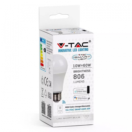 BEC LED SMART A60 E27 10W WIFI RGB+ALB CALD+ALB RECE [4]