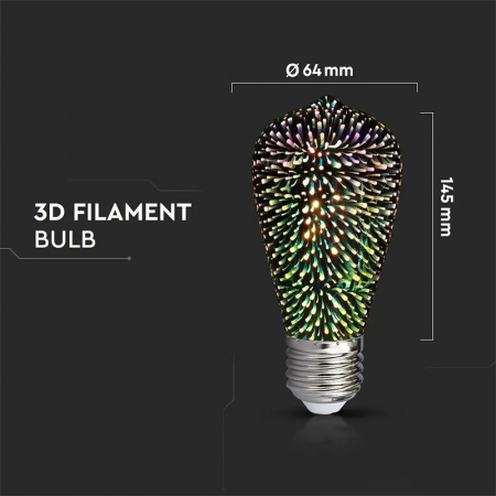 BEC LED ST64 E27 3W CU FILAMENT 3000K ALB CALD MODEL 3D [3]