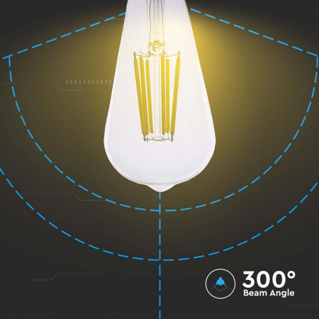 Bec led st64 e27 4w cu filament 4000k model edison V-tac [5]