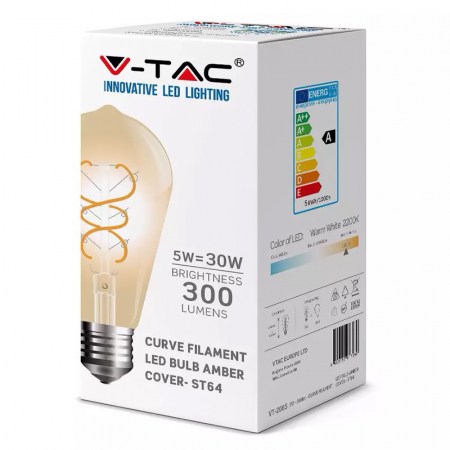 BEC LED ST64 E27 5W CU FILAMENT 2200K ALB CALD MODEL VINTAGE [2]