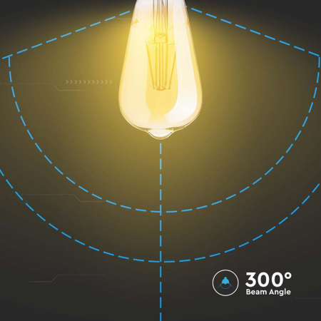Bec Led ST64 E27 6W CU FILAMENT 2200K MODEL EDISON [5]