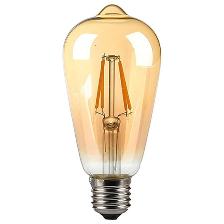 Becuri Led Cu Filament - BEC LED ST64 E27 8W CU FILAMENT 2200K ALB CALD MODEL EDISON