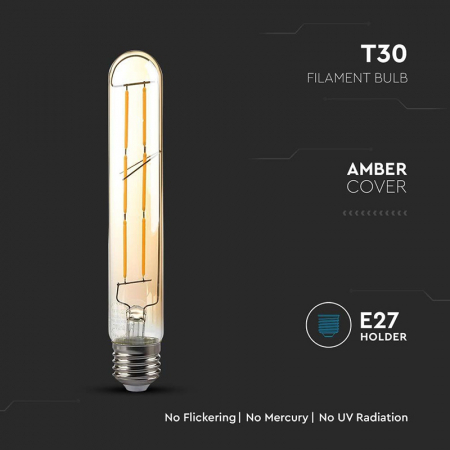 Bec led t30 e27 cu filament 6w 2200k alb cald V-tac [4]