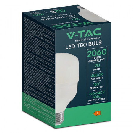Bec led t80 e27 20w 4000k alb neutru V-tac [2]