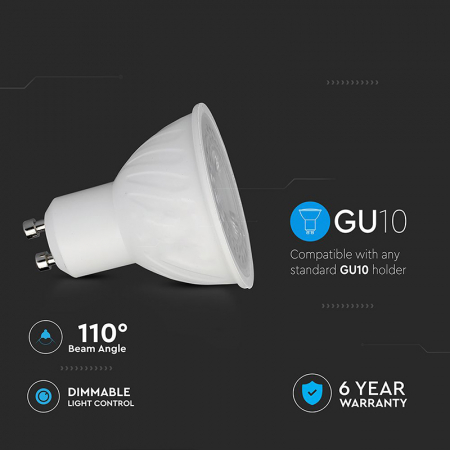 BEC SPOT LED GU10 6W 110' DIMABIL 6500K ALB RECE, CIP CREE [5]