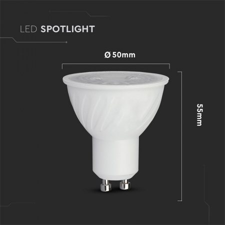 Bec spot LED GU10, 6W, dimabil, 4000K, alb neutru, cip Samsung, V-TAC [4]