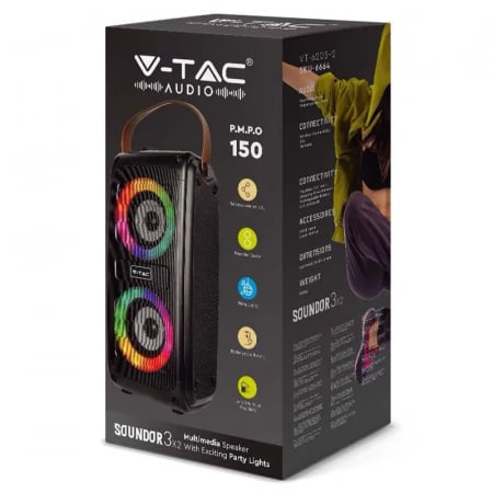 BOXA PORTABILA 2X3" 10W BT/MSD/USB [7]