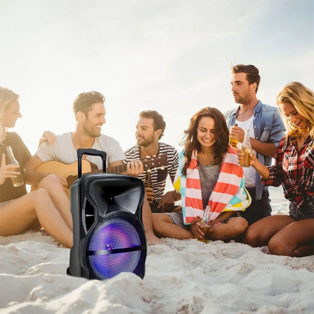 BOXA PORTABILA ILUMINATA LED 12"/30CM 35W RMS CU USB/SD/BT/FM [9]