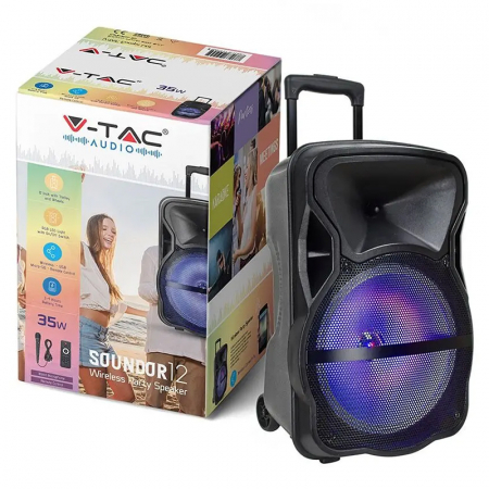 BOXA PORTABILA ILUMINATA LED 12"/30CM 35W RMS CU USB/SD/BT/FM [4]