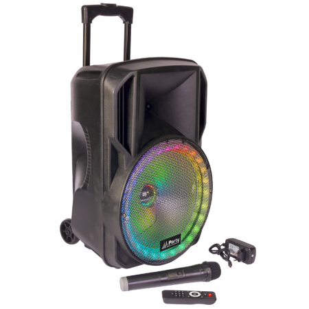 BOXA PORTABILA ILUMINATA LED 15"/38CM 50W RMS CU USB/SD/BT/FM [3]
