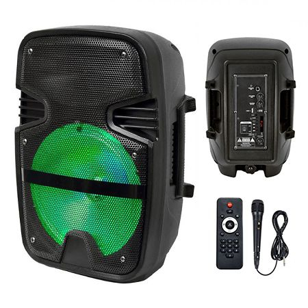 Boxe portabile PA - BOXA PORTABILA ILUMINATA LED 8"/20CM 15W RMS CU USB/SD/BT/FM