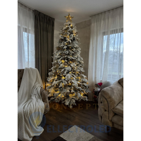 Brad artificial de Crăciun 240 cm Premium cu zăpadă și conuri, aspect natural, diametru 140 cm [1]