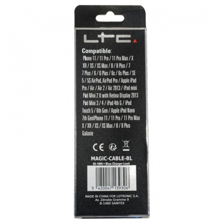 CABLU 1M 3IN1 TIP C/IPHONE/MICRO USB ILUMINAT LED ALBASTRU [5]