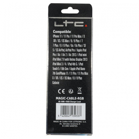CABLU 1M 3IN1 TIP C/IPHONE/MICRO USB ILUMINAT LED RGB [5]