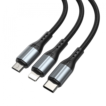 CABLU 3A 3IN1 USB LA USB-C - LIGHTNING - MICRO USB [3]