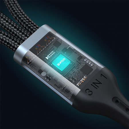 CABLU 3A 3IN1 USB LA USB-C - LIGHTNING - MICRO USB [5]