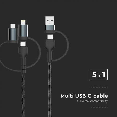CABLU 5IN1 TIP C - MICROUSB - USB - LIGHTNING 1.2M [4]