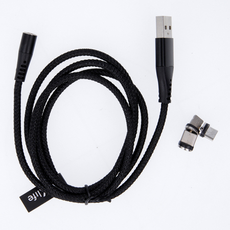 CABLU MAGNETIC 3IN1 USB-C/LIGHTNING/MICRO USB 1M 3A - NEGRU [3]
