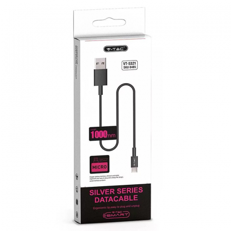 CABLU MICRO USB 1M SILVER EDITON - NEGRU [3]
