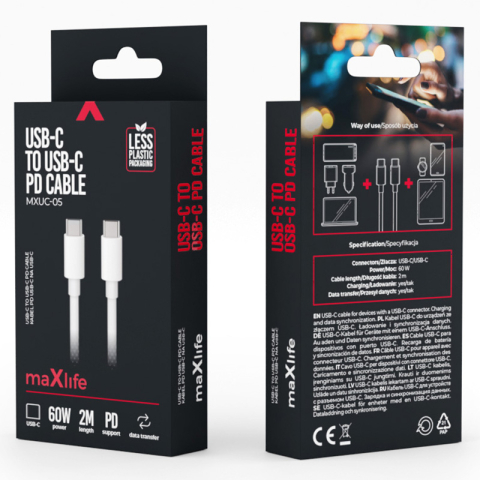 CABLU USB-C - USB-C 60W 2M - ALB [5]