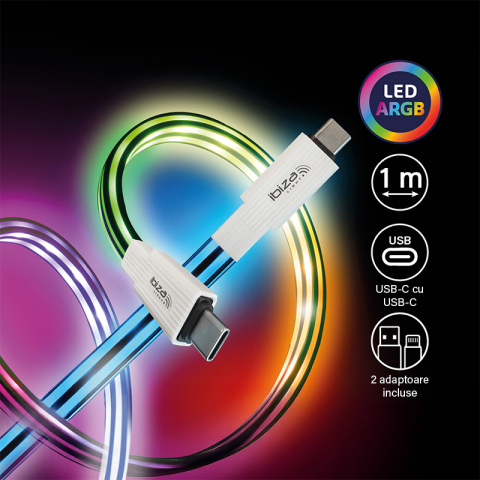 CABLU USB-C - USB-C FAST CHARGE 1M ILUMINAT LED [2]