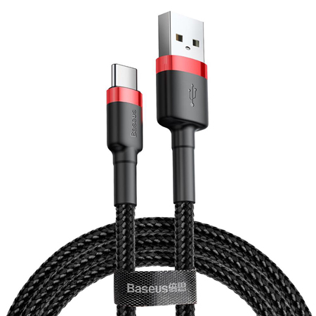 Accesorii GSM/Tablete/Smartwatch - CABLU USB - TIP C 2A 10W BASEUS- NEGRU/ROSU