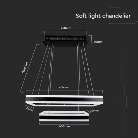 Candelabru LED 113W dimabil 3000K - negru [2]